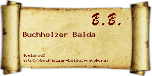 Buchholzer Balda névjegykártya